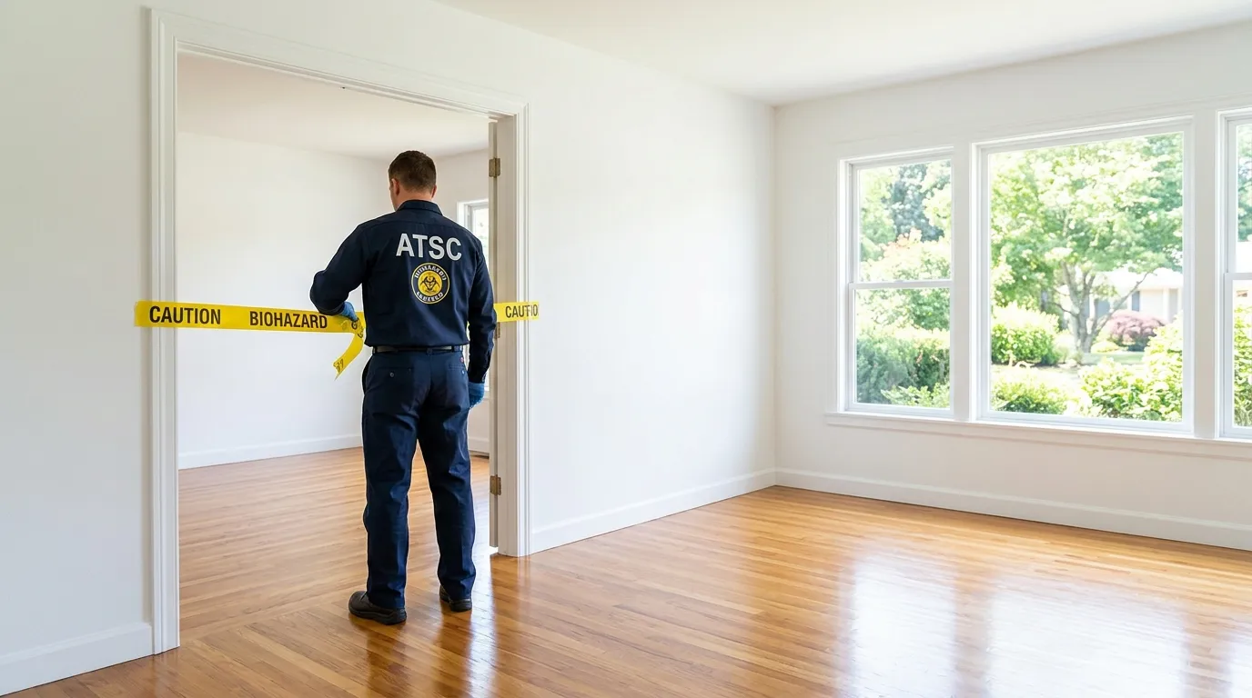 Certified biohazard cleanup crew performing Trauma Scene Cleanup in Washington